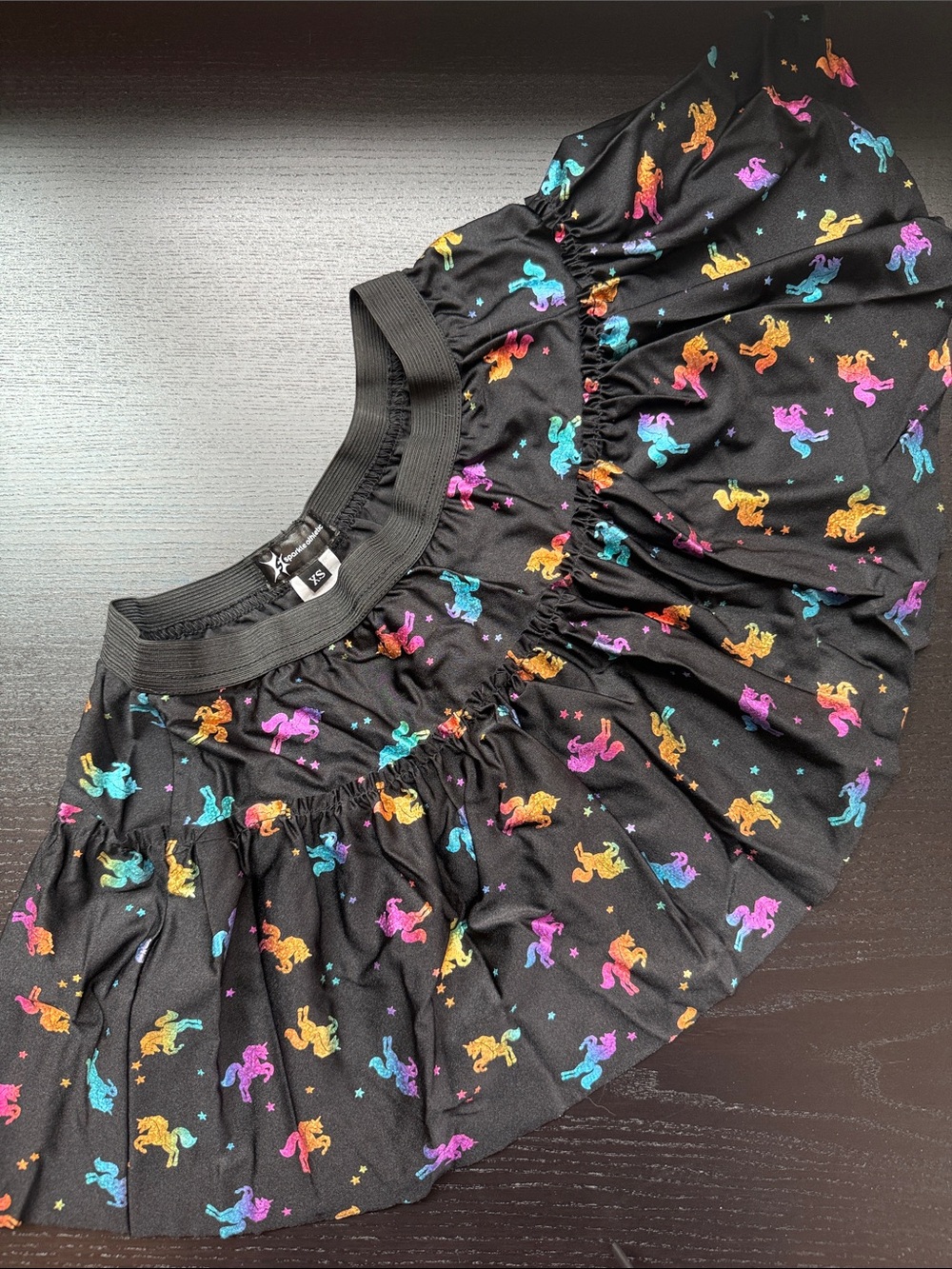 Black Skirt with Metallic Unicorn Print